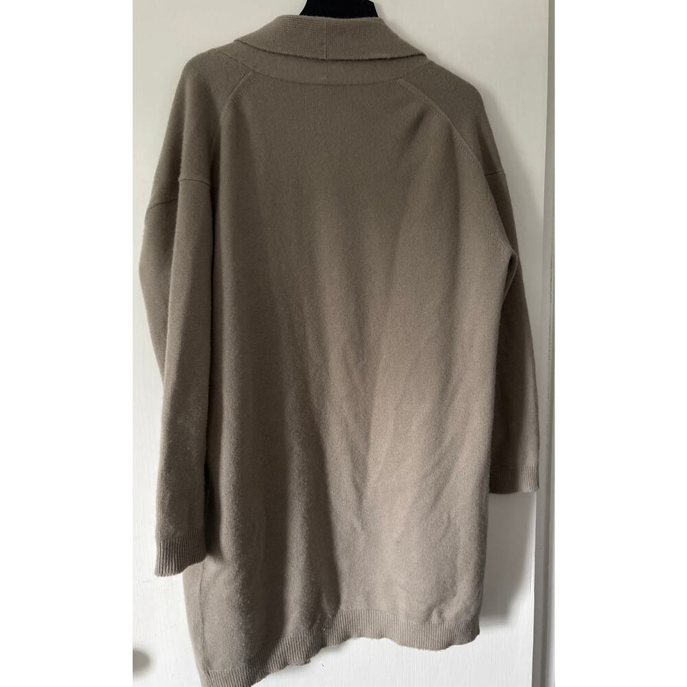 Vince 100% Cashmere Open Front Long Sleeve Cardigan Medium Taupe Sweater - Picture 7 of 7